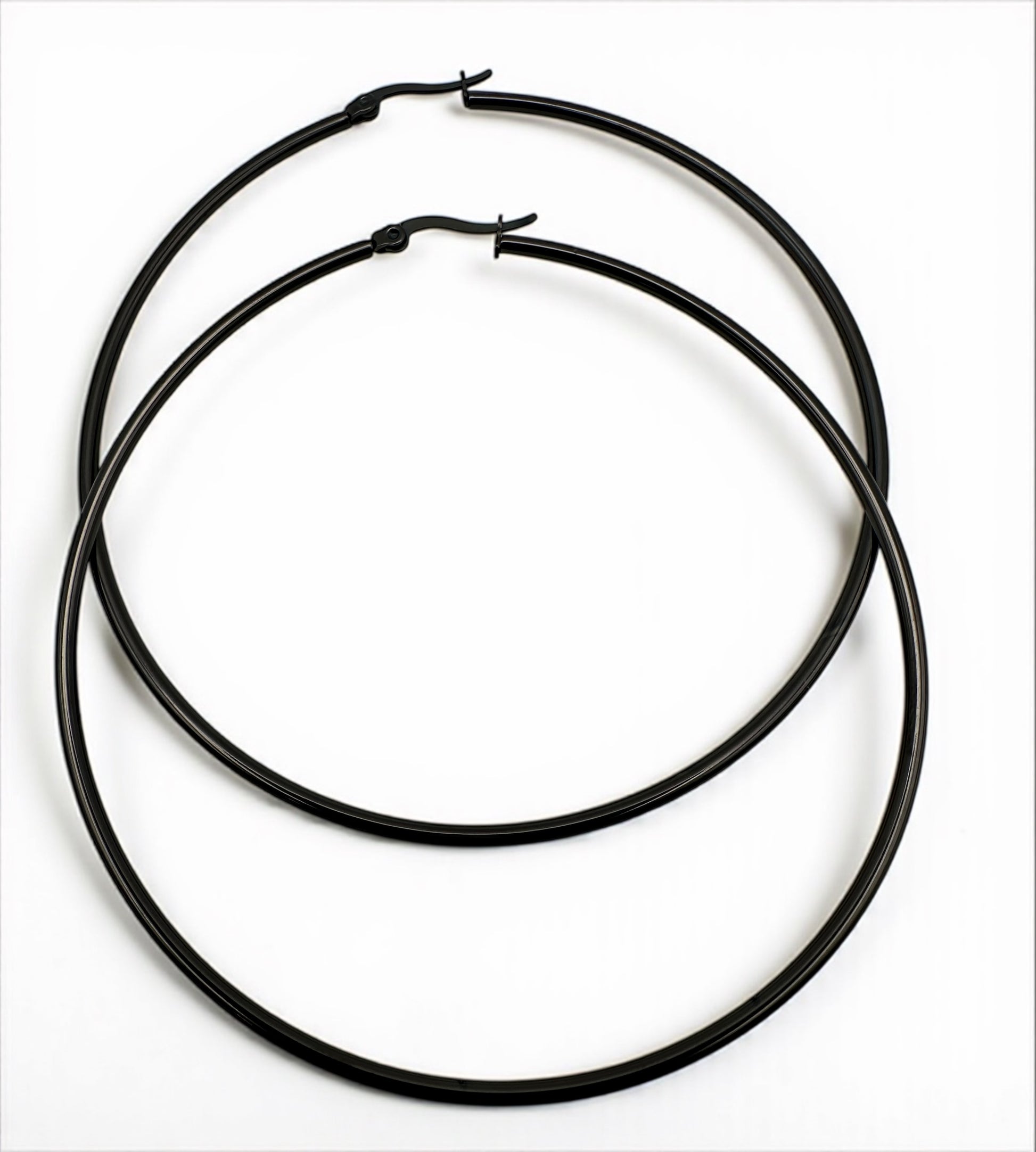 7cm Stainless Steel Hoop Earrings – Gold, Silver, Black, Rose Gold, Multicolour - Fatisha Boutique #