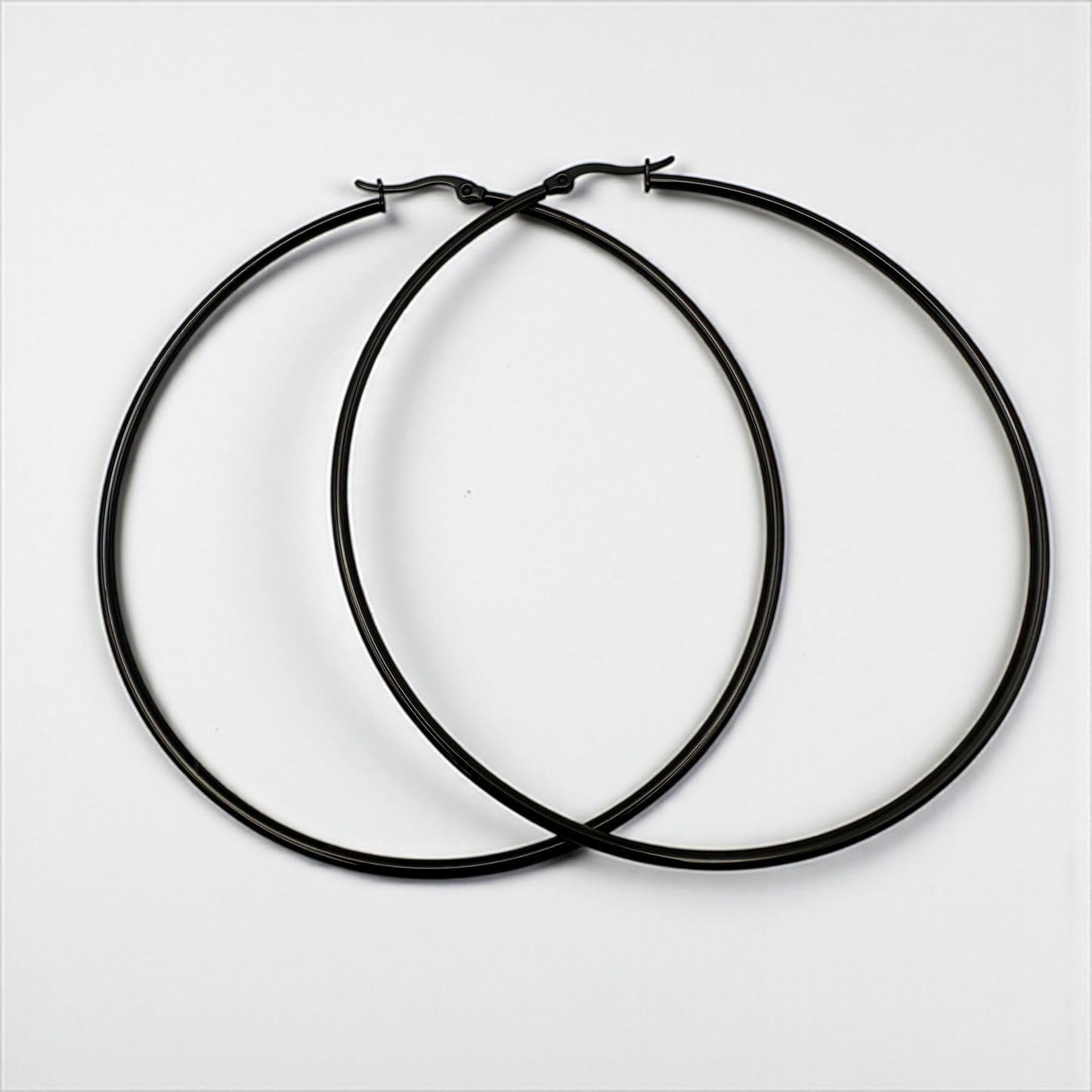 7cm Stainless Steel Hoop Earrings – Gold, Silver, Black, Rose Gold, Multicolour - Fatisha Boutique #