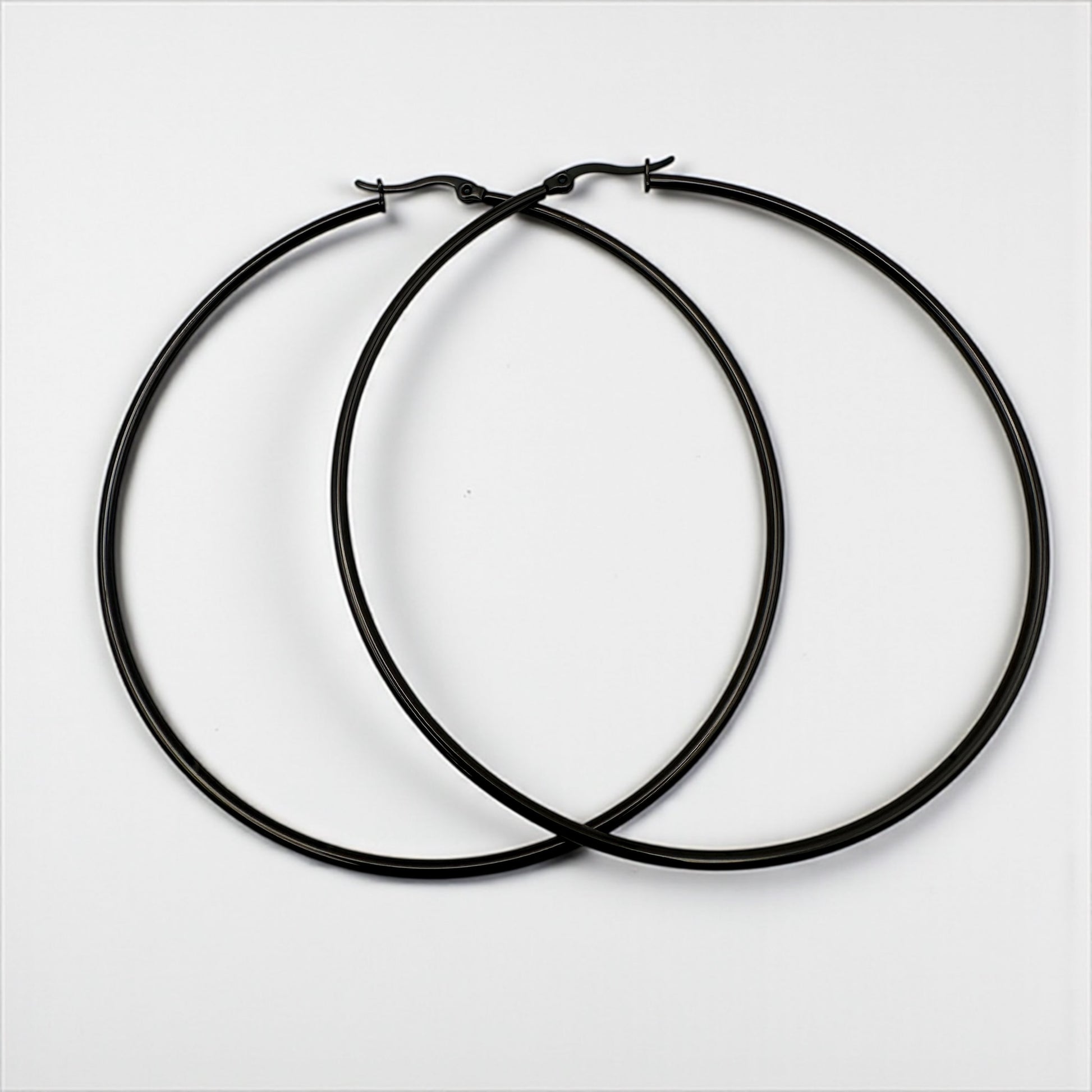 7cm Stainless Steel Hoop Earrings – Gold, Silver, Black, Rose Gold, Multicolour - Fatisha Boutique #