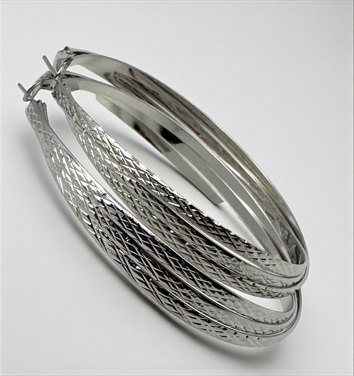 7cm Textured Chunky Hoop Earrings – Bold Lightweight Gold & Silver Fashion Jewellery - Fatisha Boutique #
