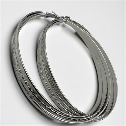 7cm Textured Chunky Hoop Earrings – Bold Lightweight Gold & Silver Fashion Jewellery - Fatisha Boutique #