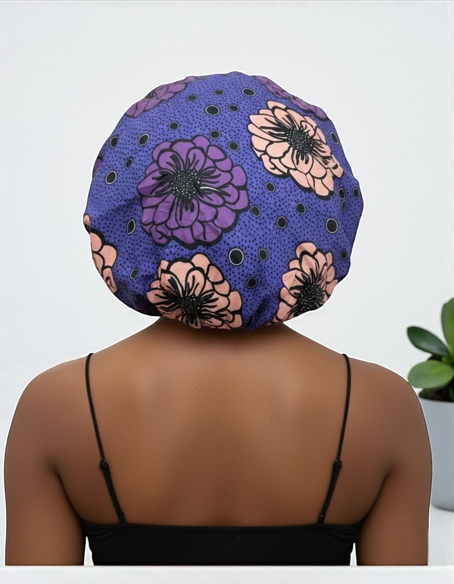 Satin Silk Double-Layered Reversible Ankara Bonnet Cap – Silk Lined Hair Protection Night Cap for Braids, Curls & Locs - Fatisha Boutique #