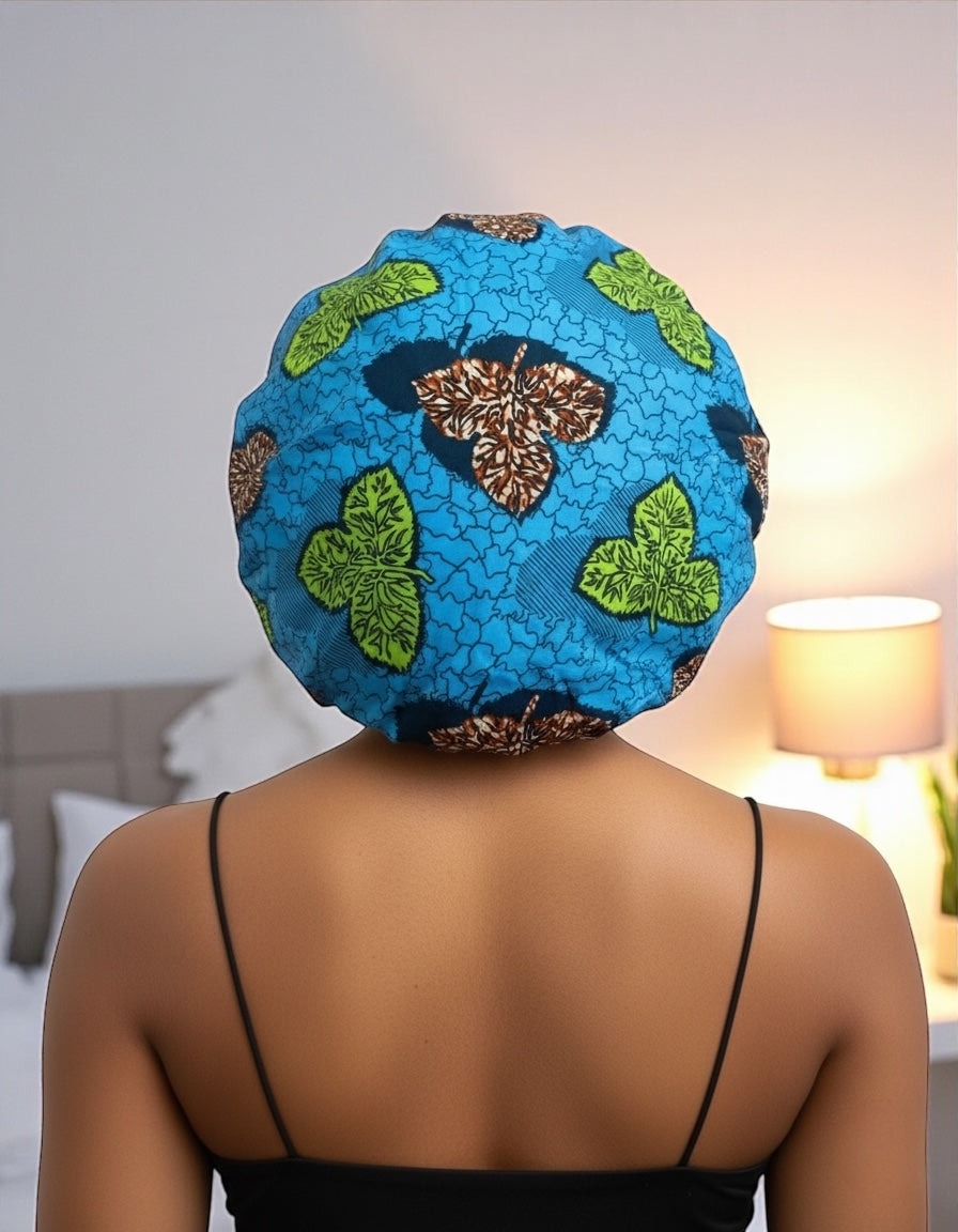 Double Layered Reversible Ankara Satin Silk Bonnet Cap – African Print Sleep Hat - Fatisha Boutique #