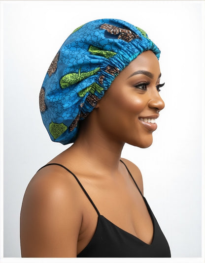 Double Layered Reversible Ankara Satin Silk Bonnet Cap – African Print Sleep Hat - Fatisha Boutique #