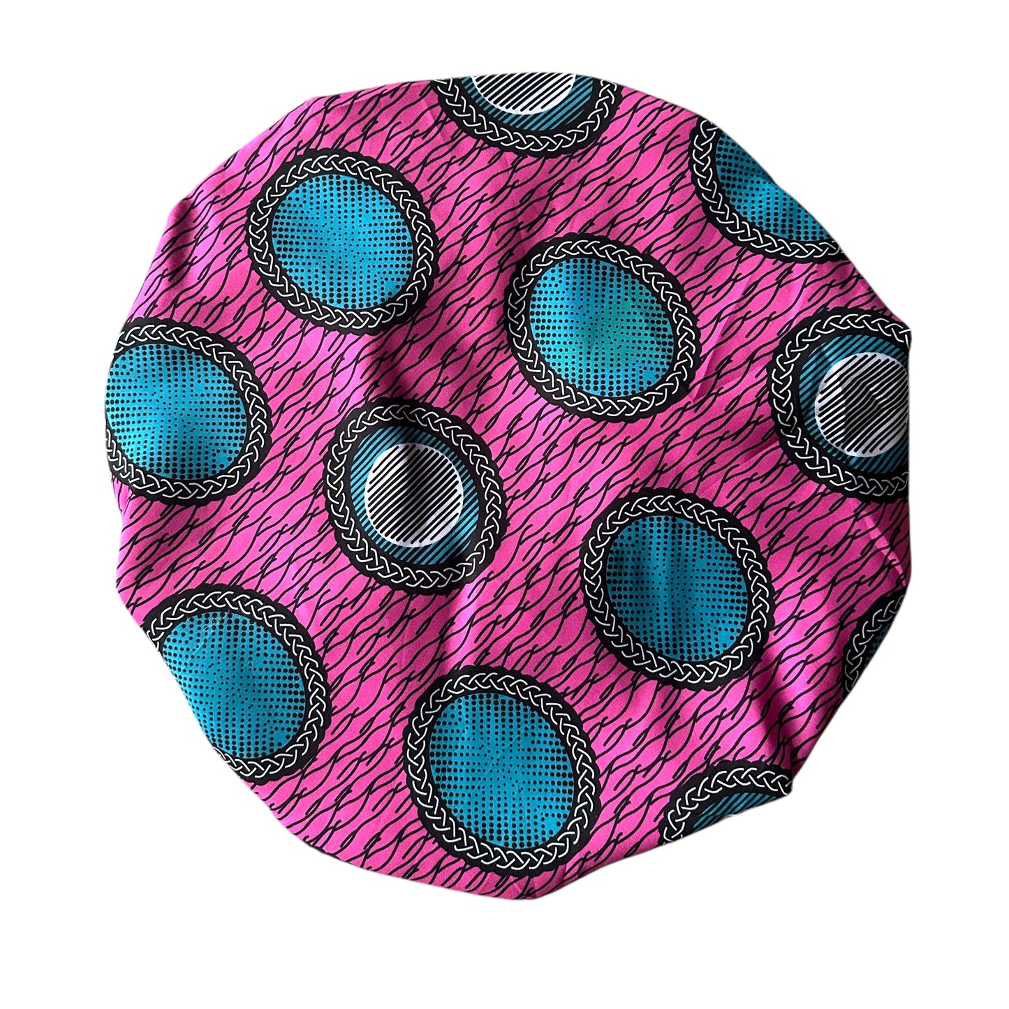 Double-Layered Ankara Pattern Satin Silk Bonnet Cap – Reversible Hair Sleep Cap
