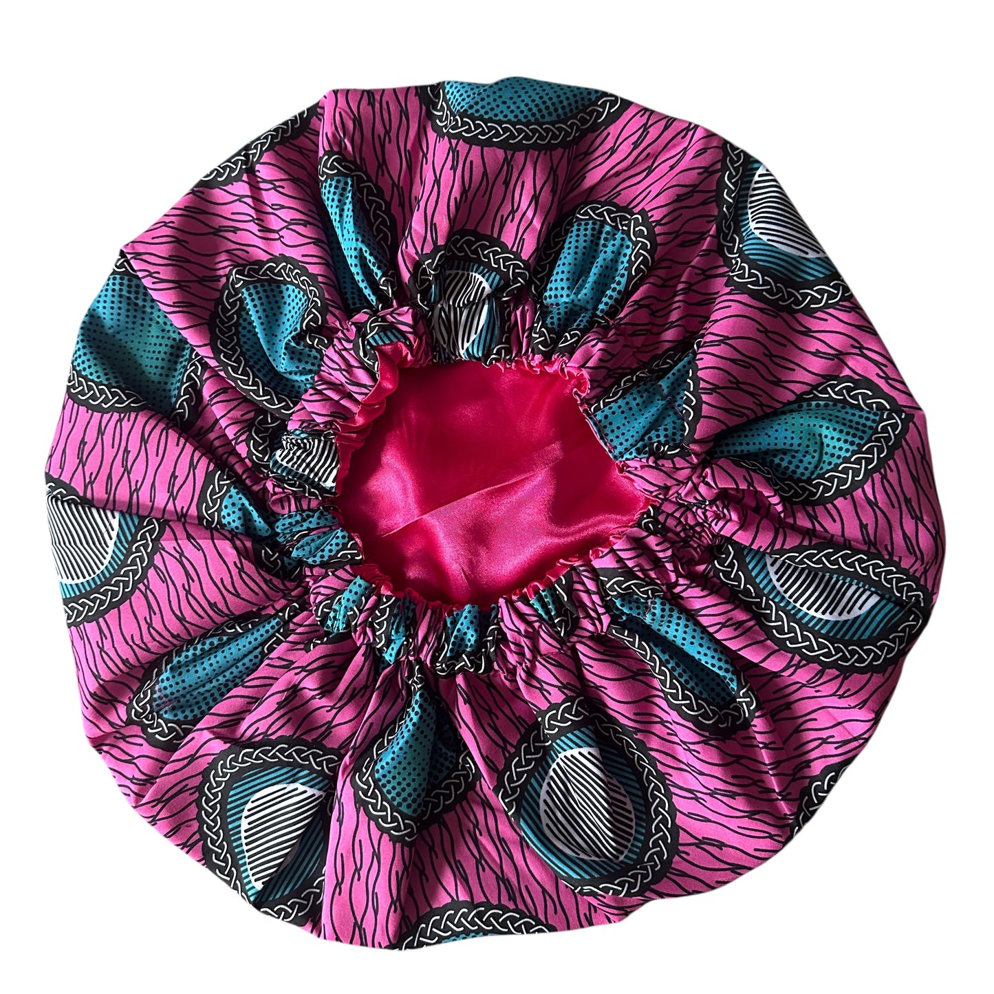 Double-Layered Ankara Pattern Satin Silk Bonnet Cap – Reversible Hair Sleep Cap