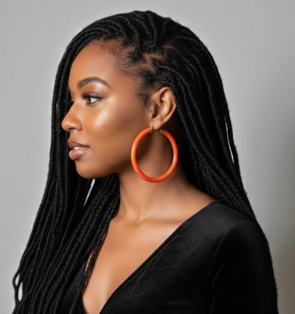 Bohemian 8CM Colourful Hoop Earrings – Lightweight Trendy Statement Jewellery - Fatisha Boutique #