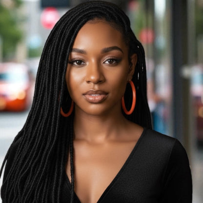 Bohemian 8CM Colourful Hoop Earrings – Lightweight Trendy Statement Jewellery - Fatisha Boutique #