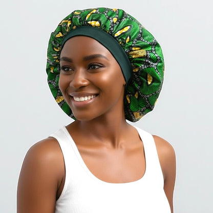 Floral Satin Silk Bonnet Cap – Breathable, Stylish Hair Wrap for All Hair Types & Textures - Fatisha Boutique #