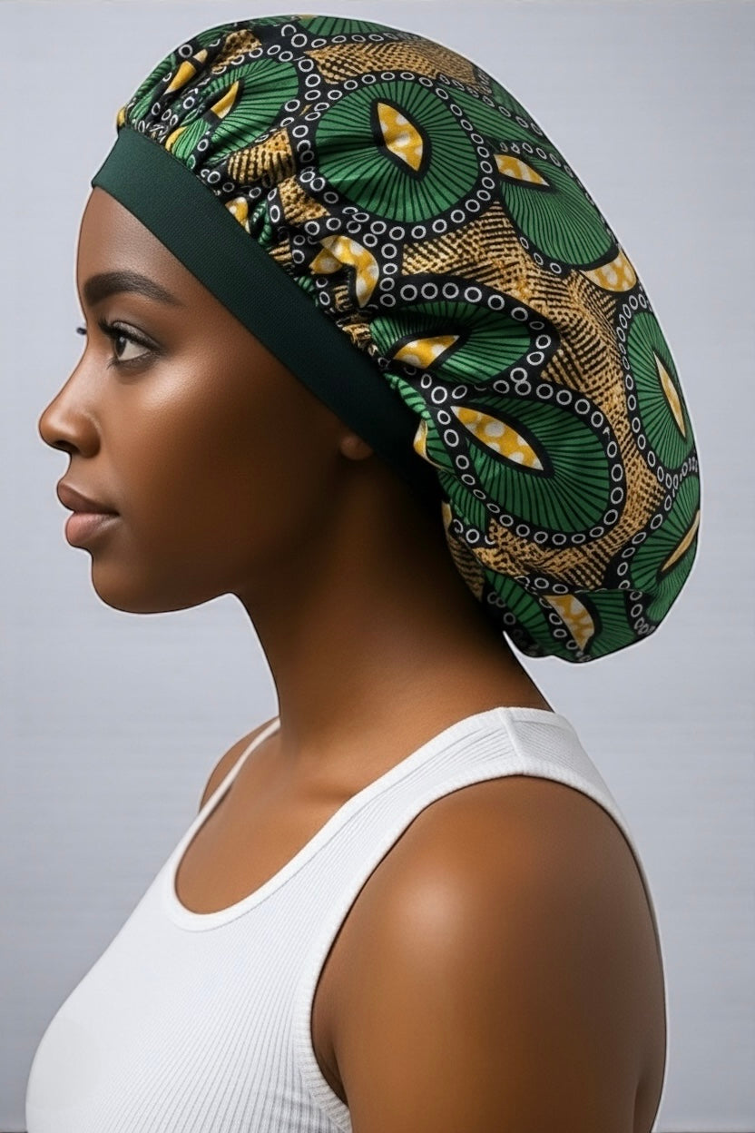 Floral Satin Silk Bonnet Cap – Breathable, Stylish Hair Wrap for All Hair Types & Textures - Fatisha Boutique #