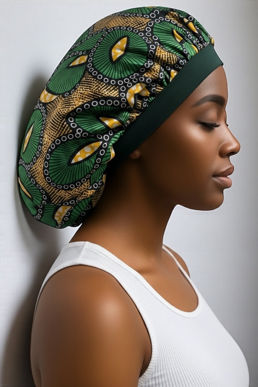 Floral Satin Silk Bonnet Cap – Breathable, Stylish Hair Wrap for All Hair Types & Textures - Fatisha Boutique #