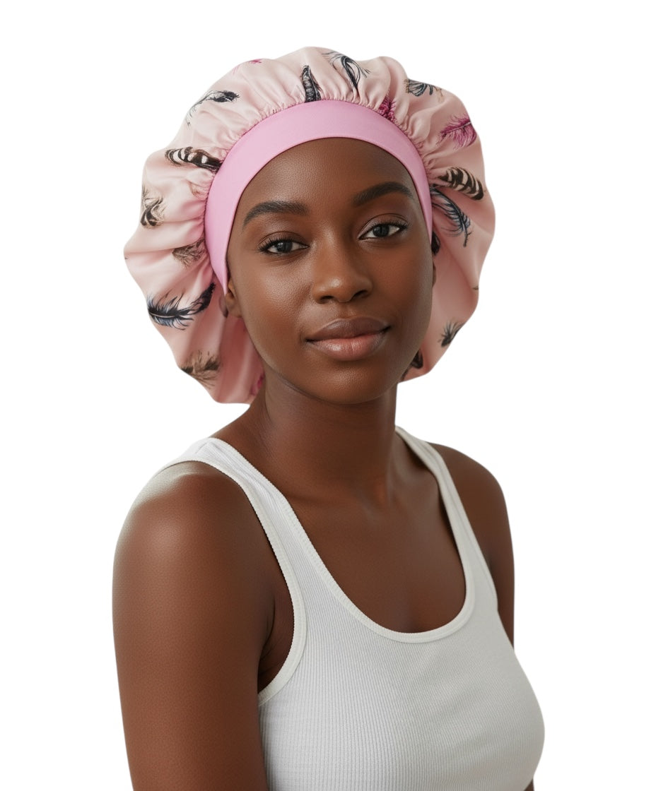 Floral Satin Silk Bonnet Cap – Breathable, Stylish Hair Wrap for All Hair Types & Textures - Fatisha Boutique #