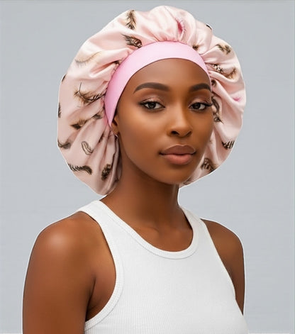 Floral Satin Silk Bonnet Cap – Breathable, Stylish Hair Wrap for All Hair Types & Textures - Fatisha Boutique #