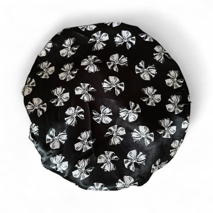 Adjustable Double-Layered Satin Silk Shower & Deep Conditioning Bonnet Cap – Waterproof, Reversible Hair Protector - Fatisha Boutique #