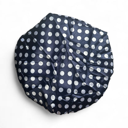 Adjustable Double-Layered Satin Silk Shower & Deep Conditioning Bonnet Cap – Waterproof, Reversible Hair Protector - Fatisha Boutique #