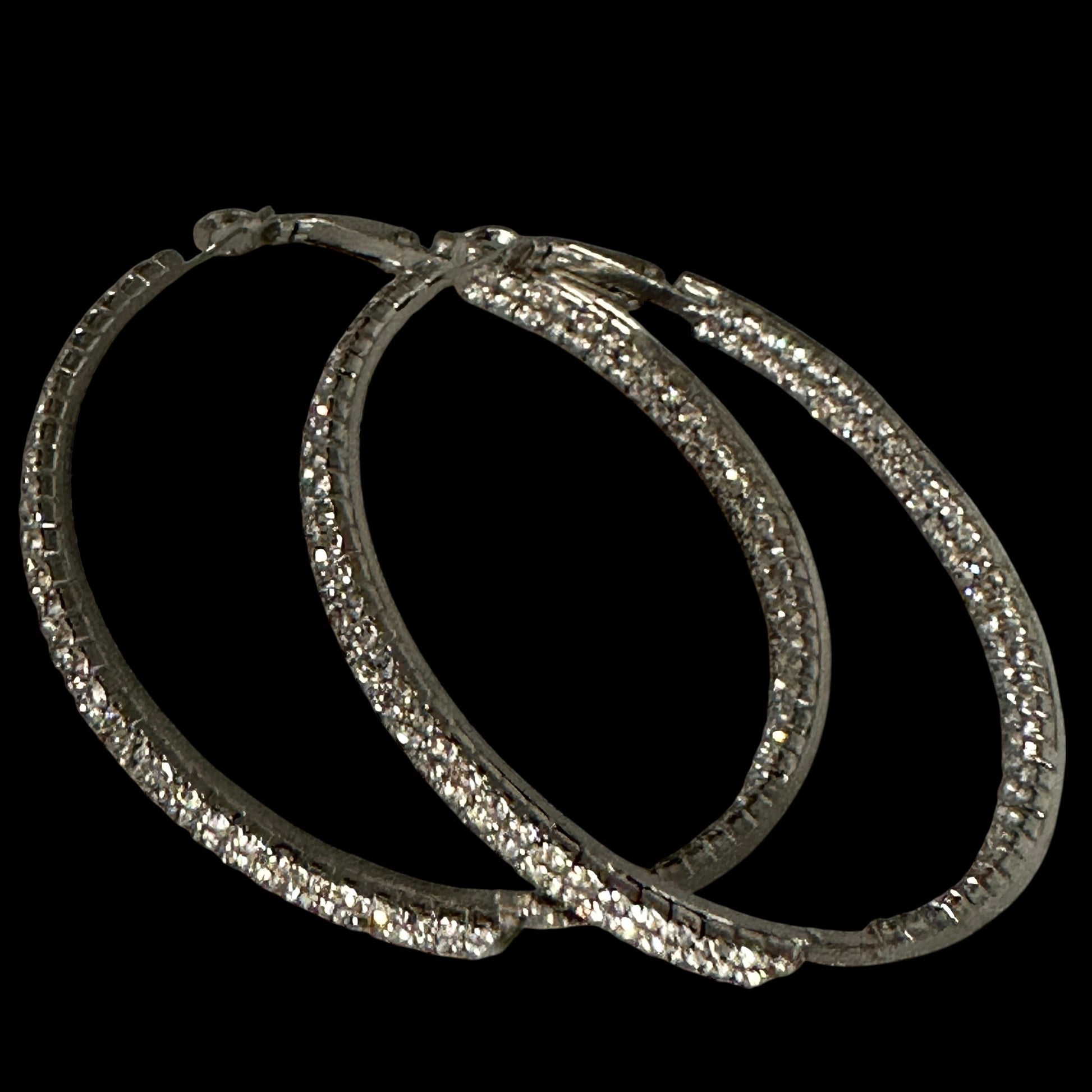 6CM Gold Rhinestone Hoop Earrings – Sparkly Statement Hoops for Women, Lightweight Party Jewellery - Fatisha Boutique #