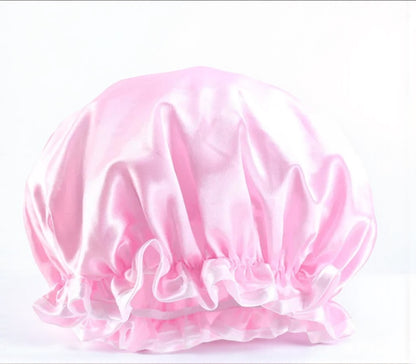 Kids Luxury Satin Shower Bonnet – Double-Layered Silk Cap for Hair Protection (1–5 Years) - Fatisha Boutique #