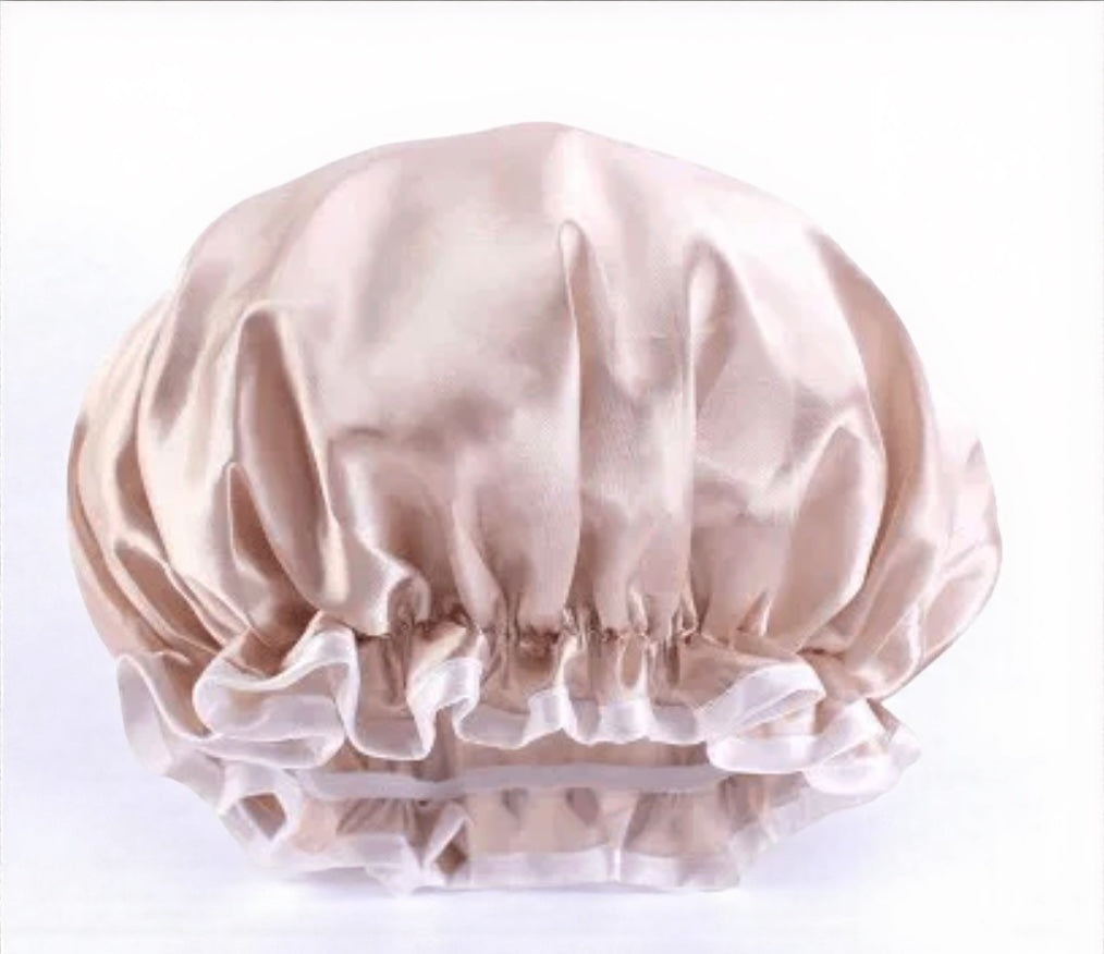 Kids Luxury Satin Shower Bonnet – Double-Layered Silk Cap for Hair Protection (1–5 Years) - Fatisha Boutique #