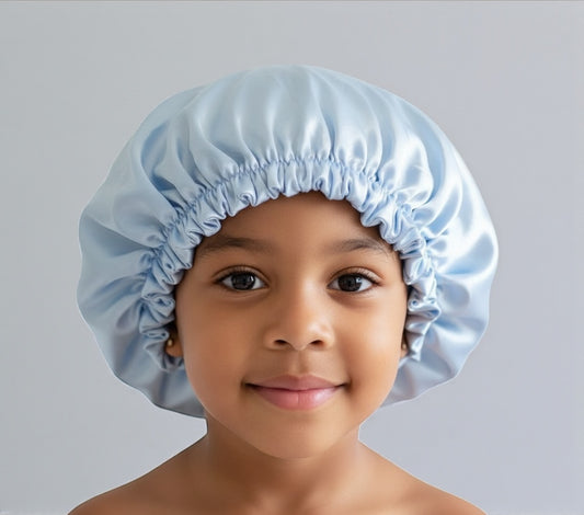 Children's Adjustable Satin Shower Bonnet – Double-Layered Waterproof Hair Cap (1–5 Years) - Fatisha Boutique #