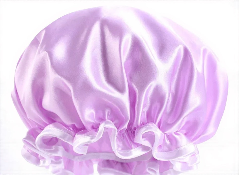 Kids Luxury Satin Shower Bonnet – Double-Layered Silk Cap for Hair Protection (1–5 Years) - Fatisha Boutique #
