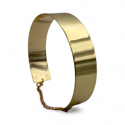 Bold 3cm Wide Metal Chrome Boho Choker Necklace – Statement Gold & Silver Neck Collar - Fatisha Boutique #