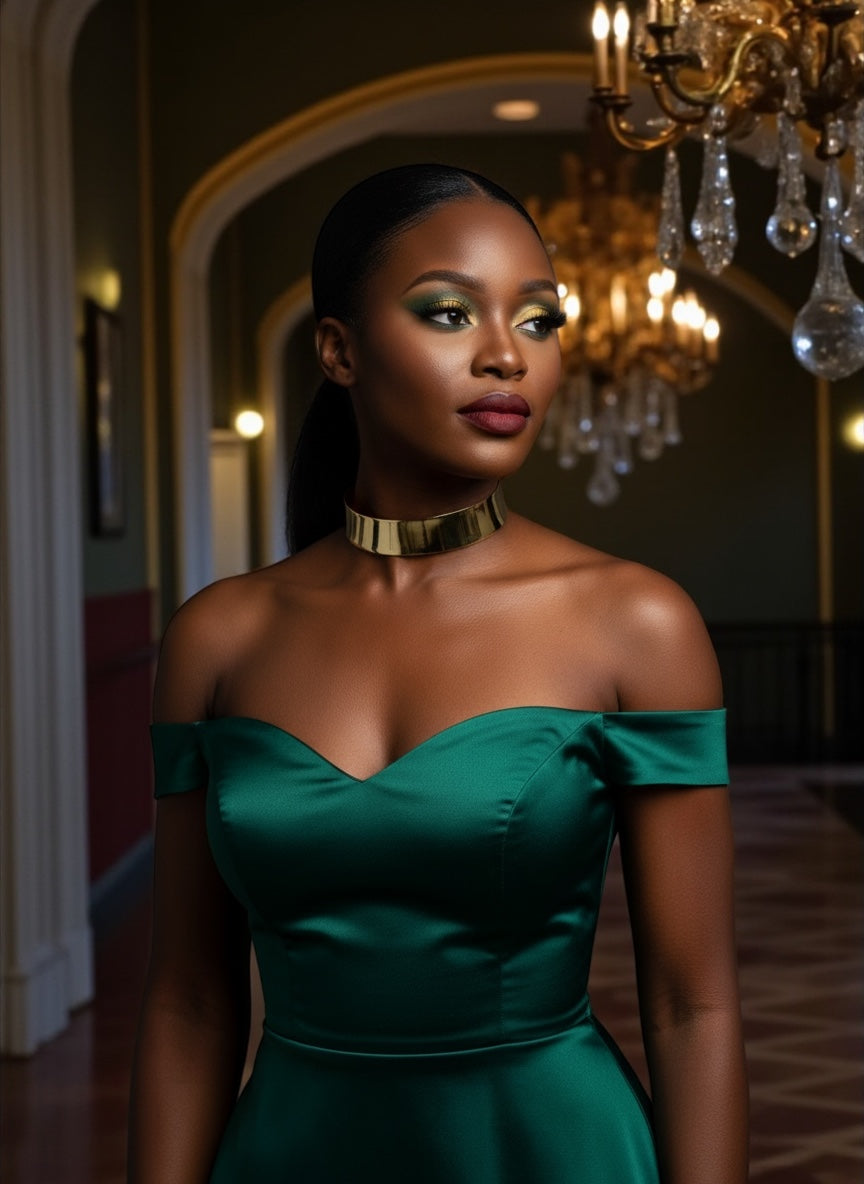 Bold 3cm Wide Metal Chrome Boho Choker Necklace – Statement Gold & Silver Neck Collar - Fatisha Boutique #