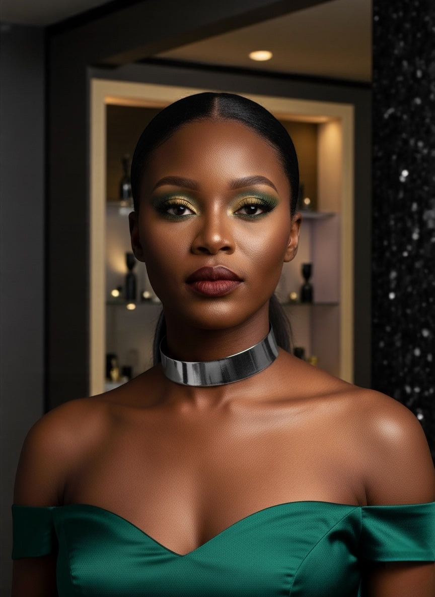 Bold 3cm Wide Metal Chrome Boho Choker Necklace – Statement Gold & Silver Neck Collar - Fatisha Boutique #