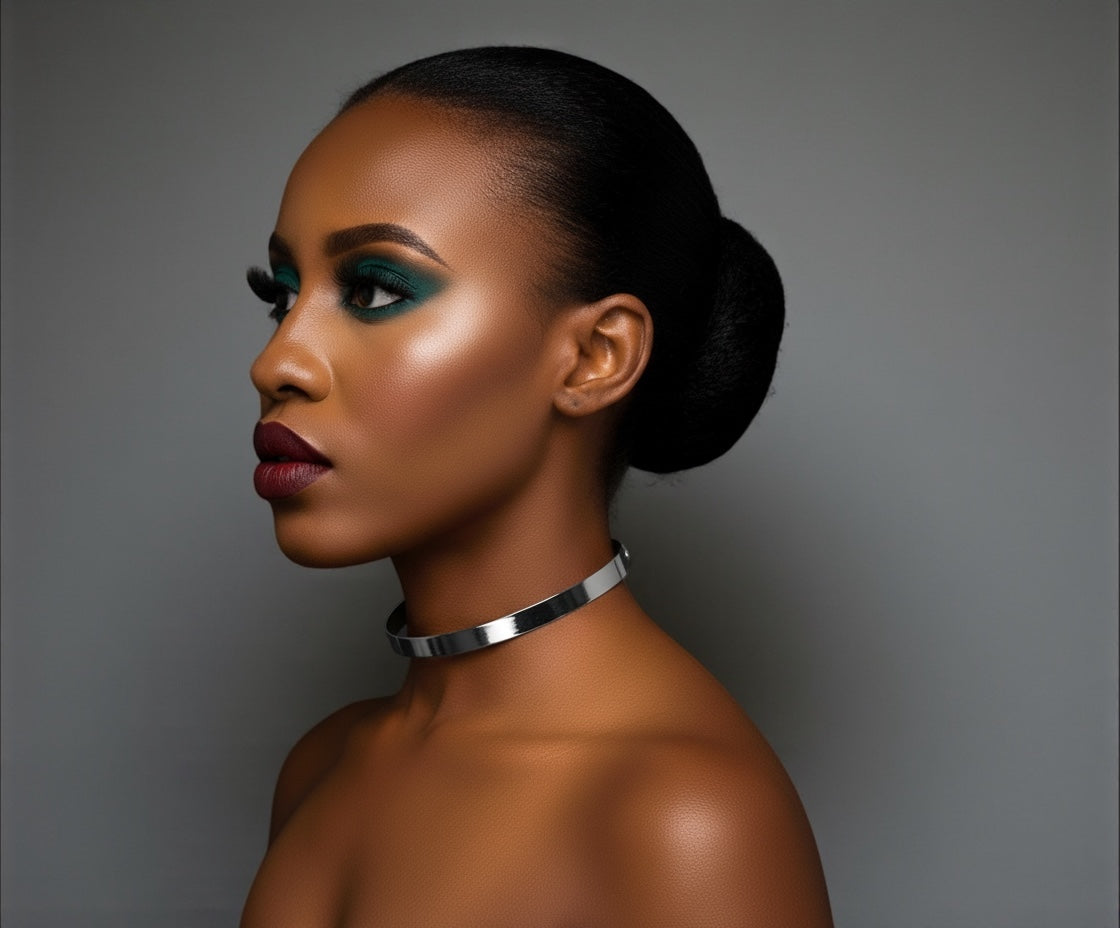 1CM Small Metal Collar Choker Necklace | Minimalist & Adjustable | Gold & Silver - Fatisha Boutique #