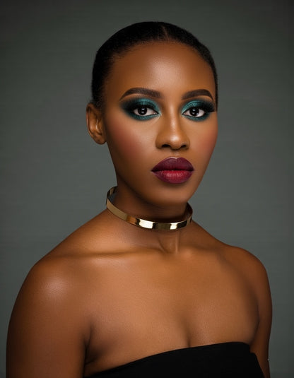1CM Small Metal Collar Choker Necklace | Minimalist & Adjustable | Gold & Silver - Fatisha Boutique #