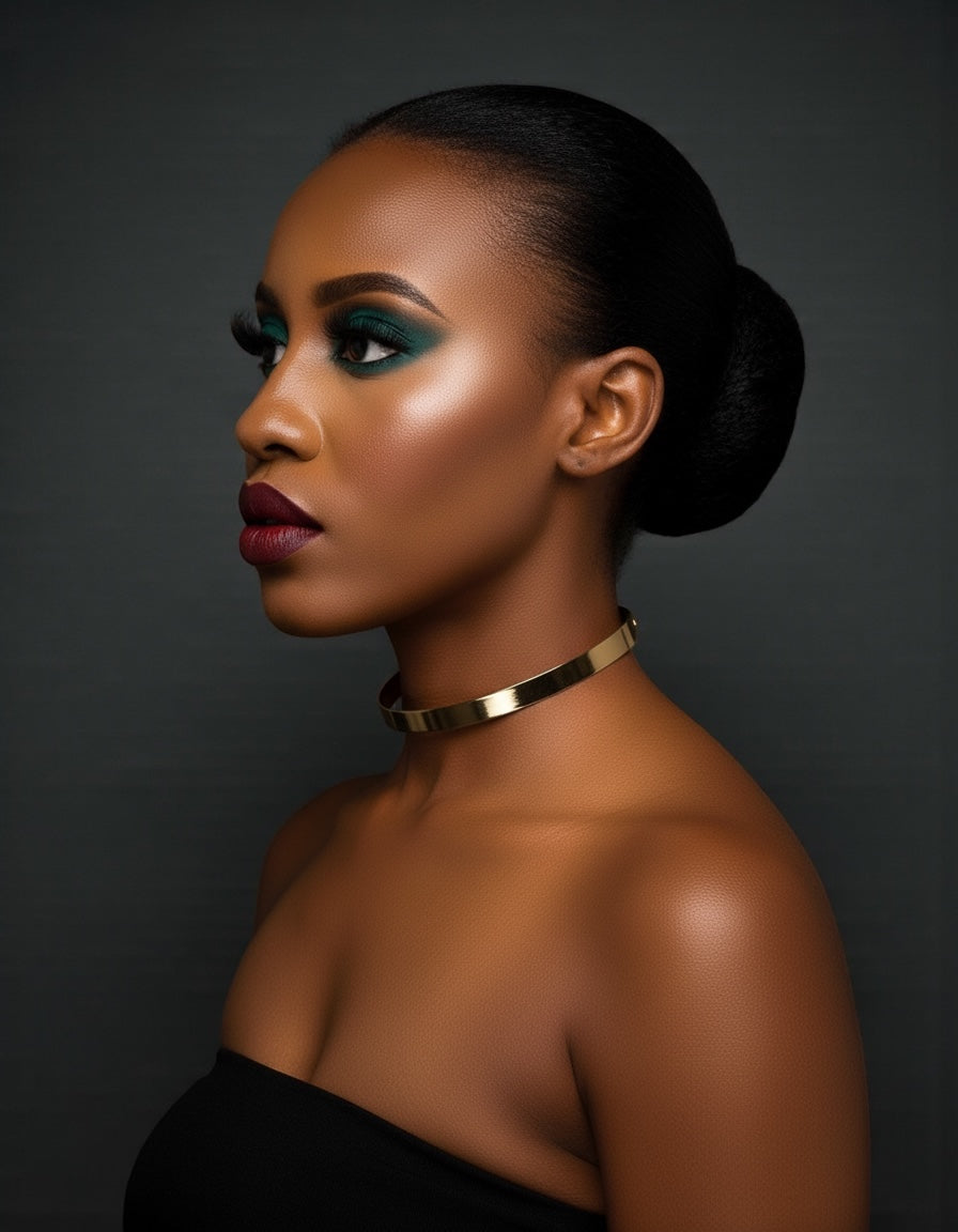 1CM Small Metal Collar Choker Necklace | Minimalist & Adjustable | Gold & Silver - Fatisha Boutique #