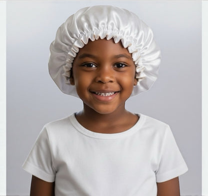 Kids Adjustable Double-Layered Reversible Satin Silk Bonnet Caps (1–5 Years) - Fatisha Boutique #
