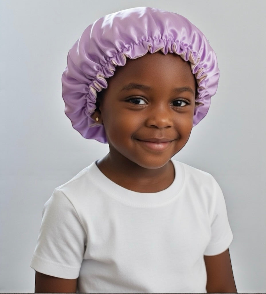Kids Adjustable Double-Layered Reversible Satin Silk Bonnet Caps (1–5 Years) - Fatisha Boutique #