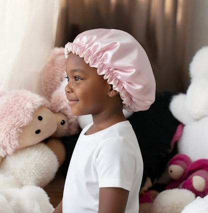 Kids Adjustable Double-Layered Reversible Satin Silk Bonnet Caps (1–5 Years) - Fatisha Boutique #