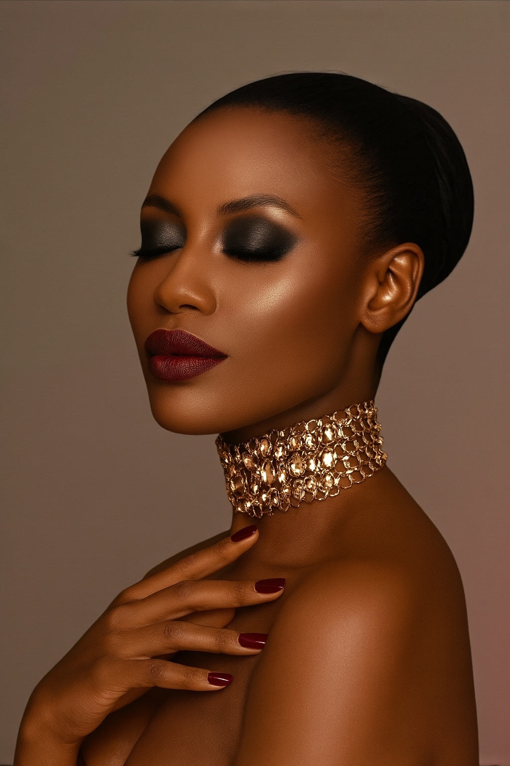 Elegant Chunky Rhinestone Choker Necklace – Statement Crystal Collar in Gold, Silver, Multicolour - Fatisha Boutique #