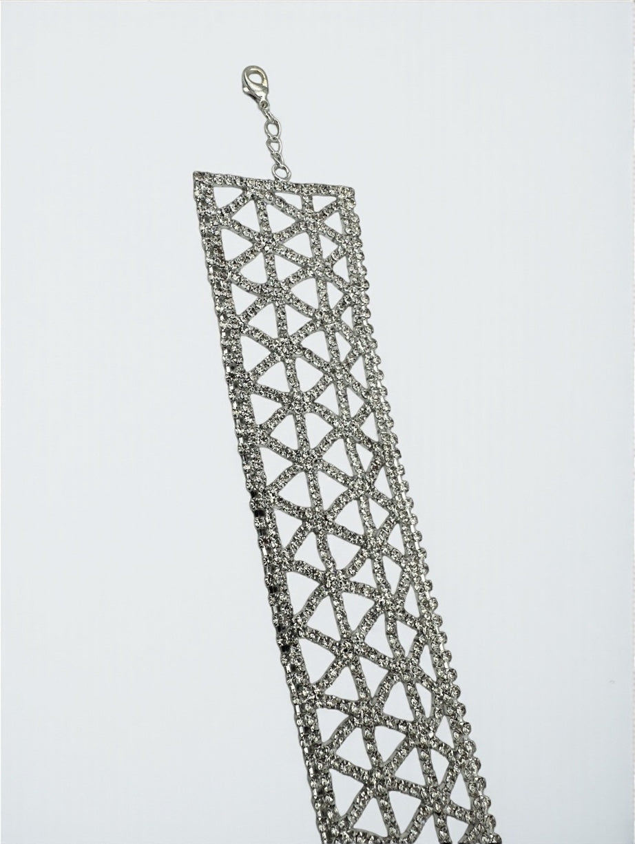 Elegant Sparkling Rhinestone Choker Necklace – Gold & Silver Glam Jewellery - Fatisha Boutique #