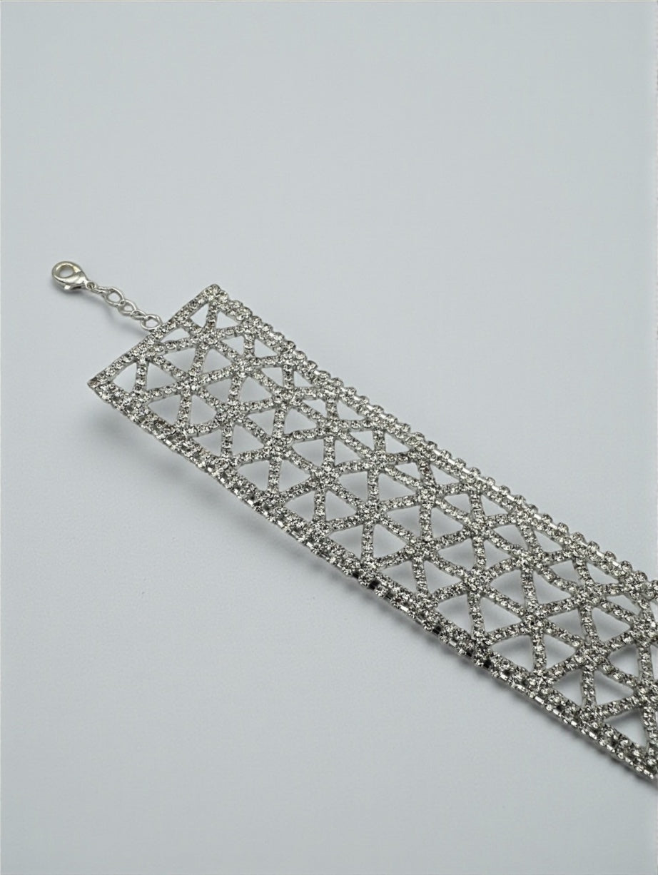 Elegant Sparkling Rhinestone Choker Necklace – Gold & Silver Glam Jewellery - Fatisha Boutique #