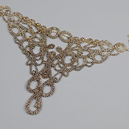 Elegant Sparkling Rhinestone Statement Choker Necklace – Gold & Silver Glamour - Fatisha Boutique #