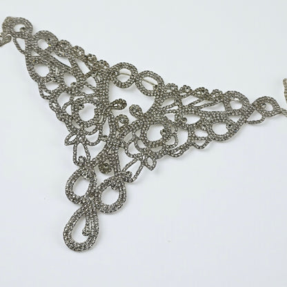 Elegant Sparkling Rhinestone Statement Choker Necklace – Gold & Silver Glamour - Fatisha Boutique #