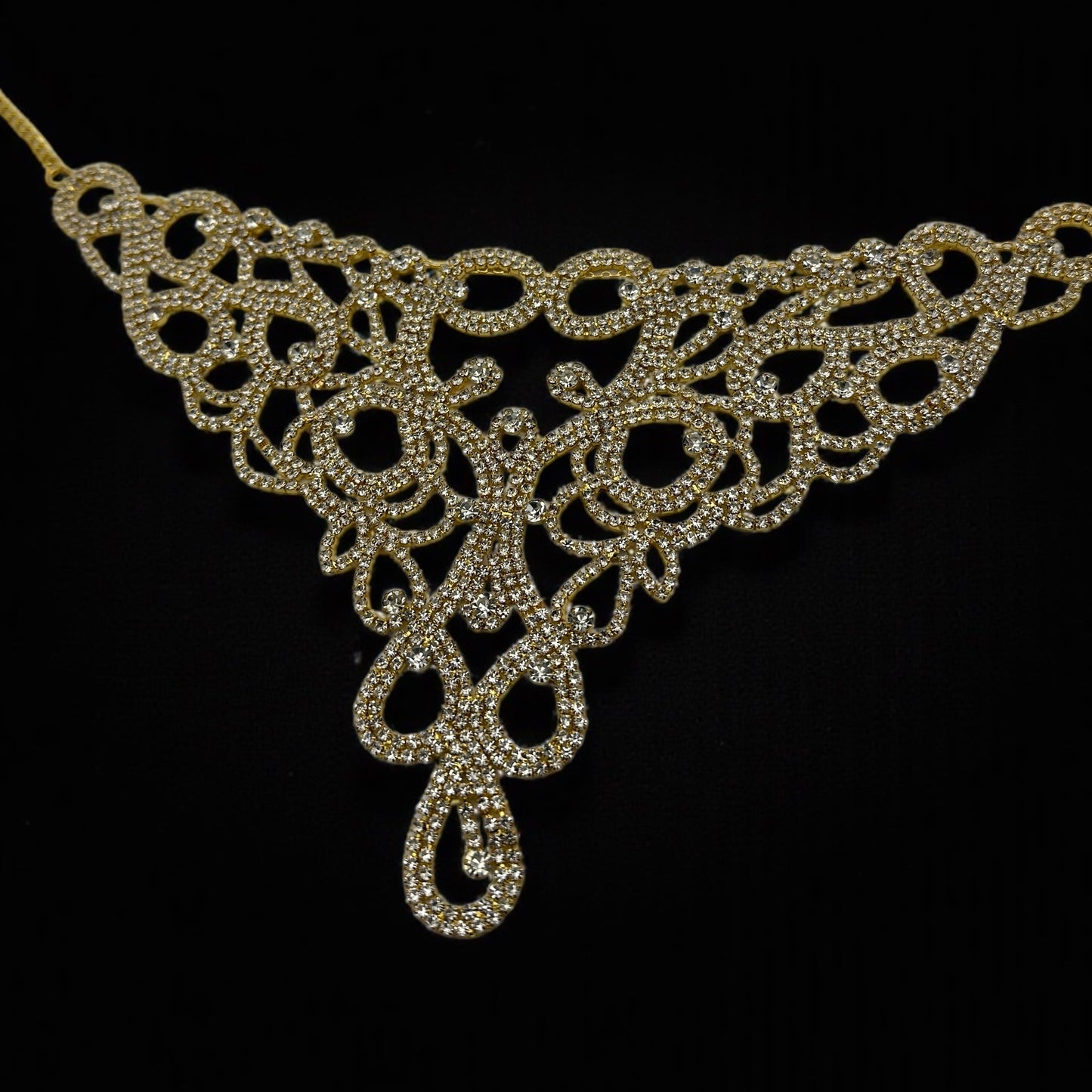 Elegant Sparkling Rhinestone Statement Choker Necklace – Gold & Silver Glamour - Fatisha Boutique #