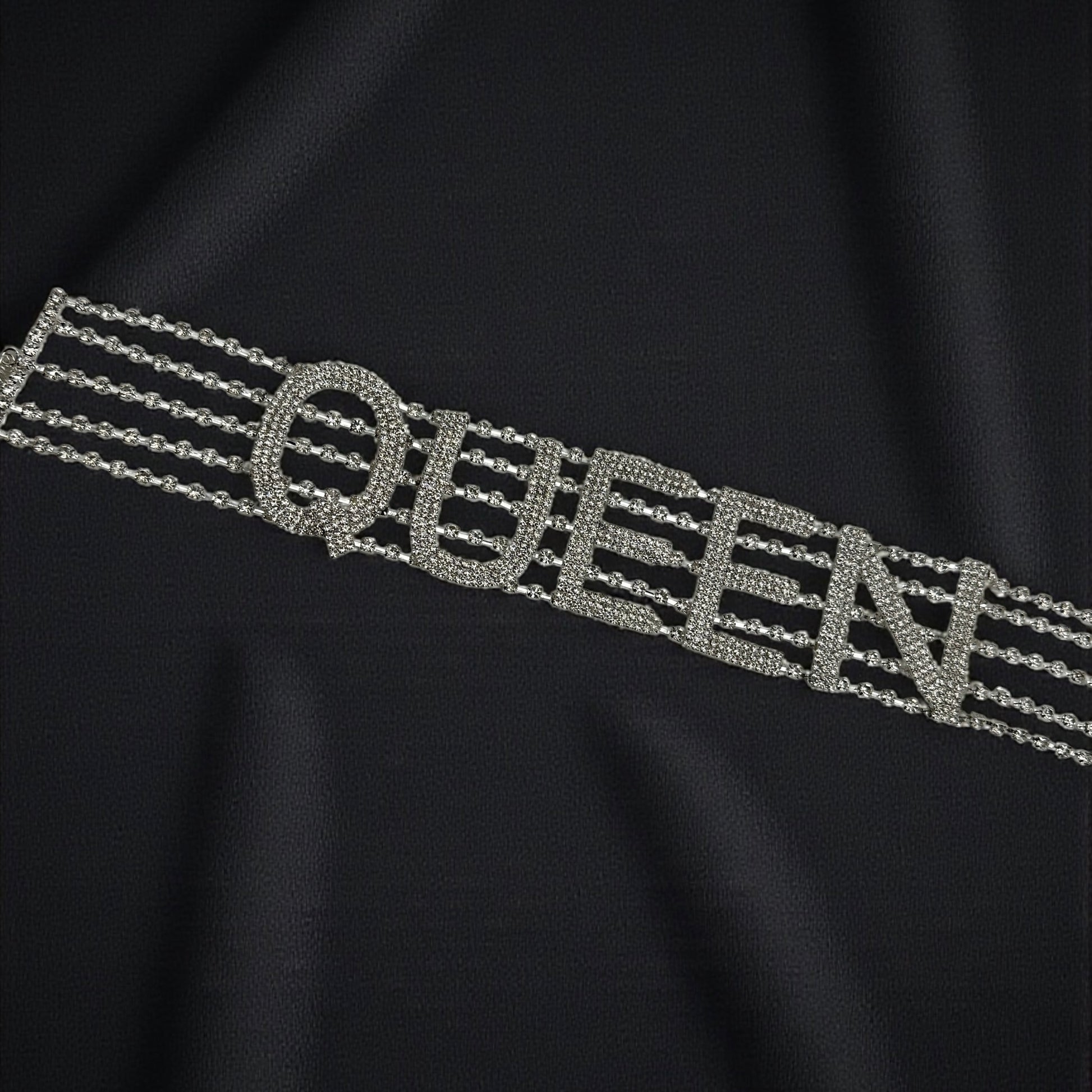 Queen Rhinestone Statement Choker – Bold Luxury Crystal Neckpiece - Fatisha Boutique #