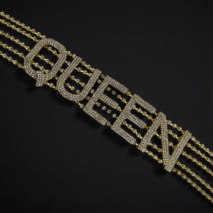 Queen Rhinestone Statement Choker – Bold Luxury Crystal Neckpiece - Fatisha Boutique #