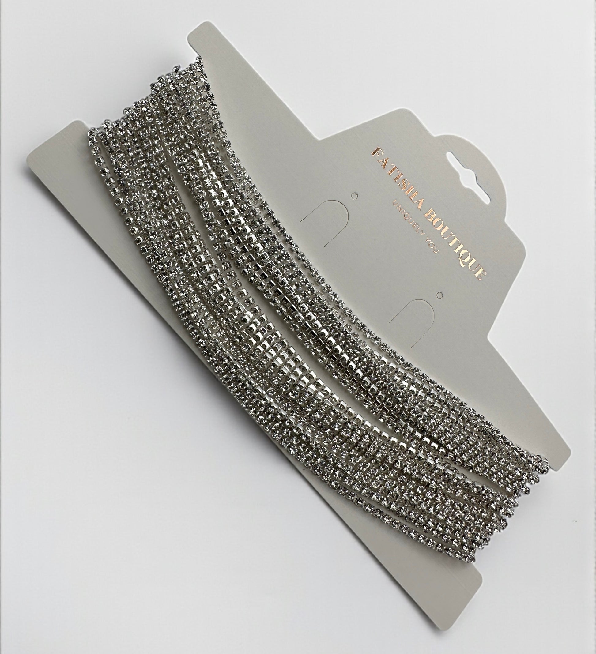 Elegant Rhinestone Layered Statement Choker Necklace – Silver & Gold Options - Fatisha Boutique #