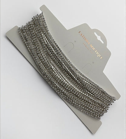 Elegant Rhinestone Layered Statement Choker Necklace – Silver & Gold Options - Fatisha Boutique #