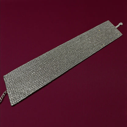 Elegant Rhinestone Layered Statement Choker Necklace – Silver & Gold Options - Fatisha Boutique #