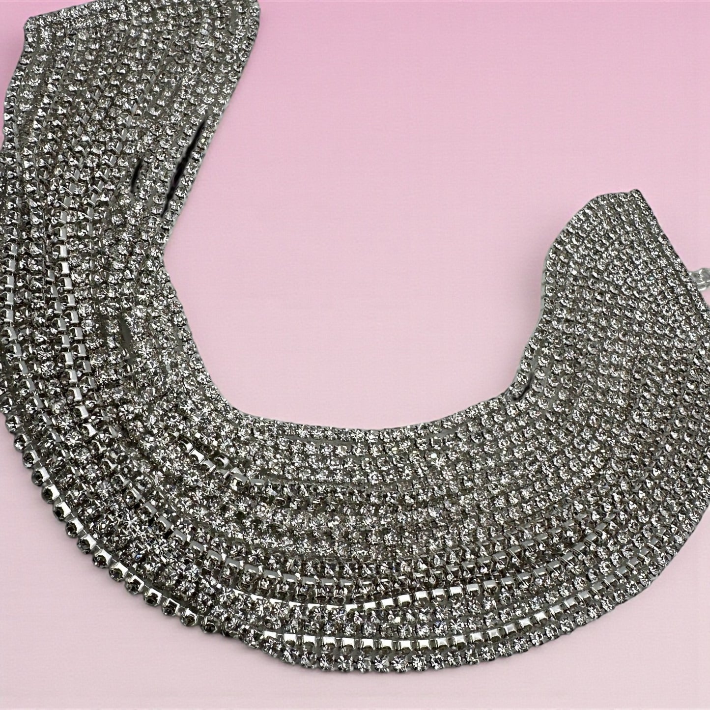 Elegant Rhinestone Layered Statement Choker Necklace – Silver & Gold Options - Fatisha Boutique #