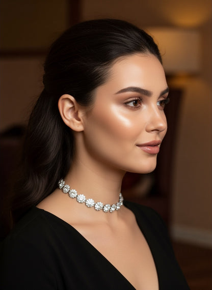 Elegant 1CM Wide Sparkling Rhinestone Choker Necklace – Classic Glam