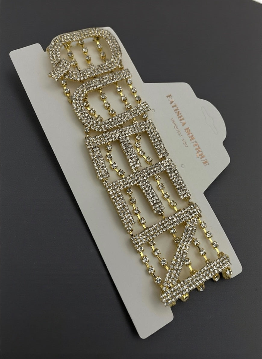 Queen Rhinestone Statement Choker – Bold Luxury Crystal Neckpiece - Fatisha Boutique #