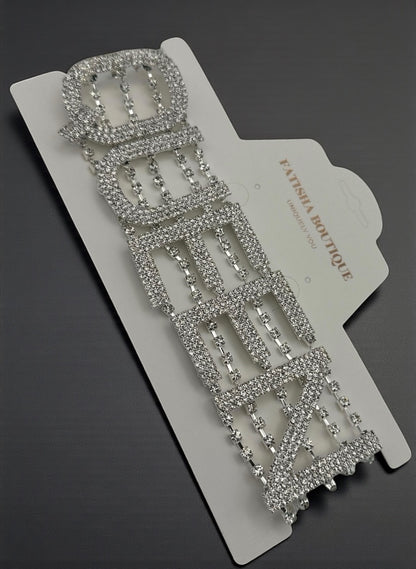 Queen Rhinestone Statement Choker – Bold Luxury Crystal Neckpiece - Fatisha Boutique #