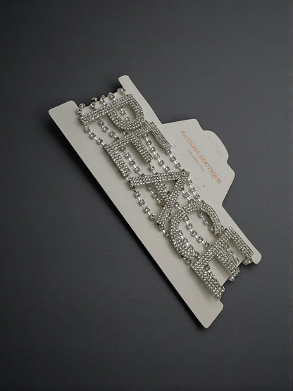 PEACE Rhinestone Statement Choker – Bold Luxury Crystal Neckpiece - Fatisha Boutique #