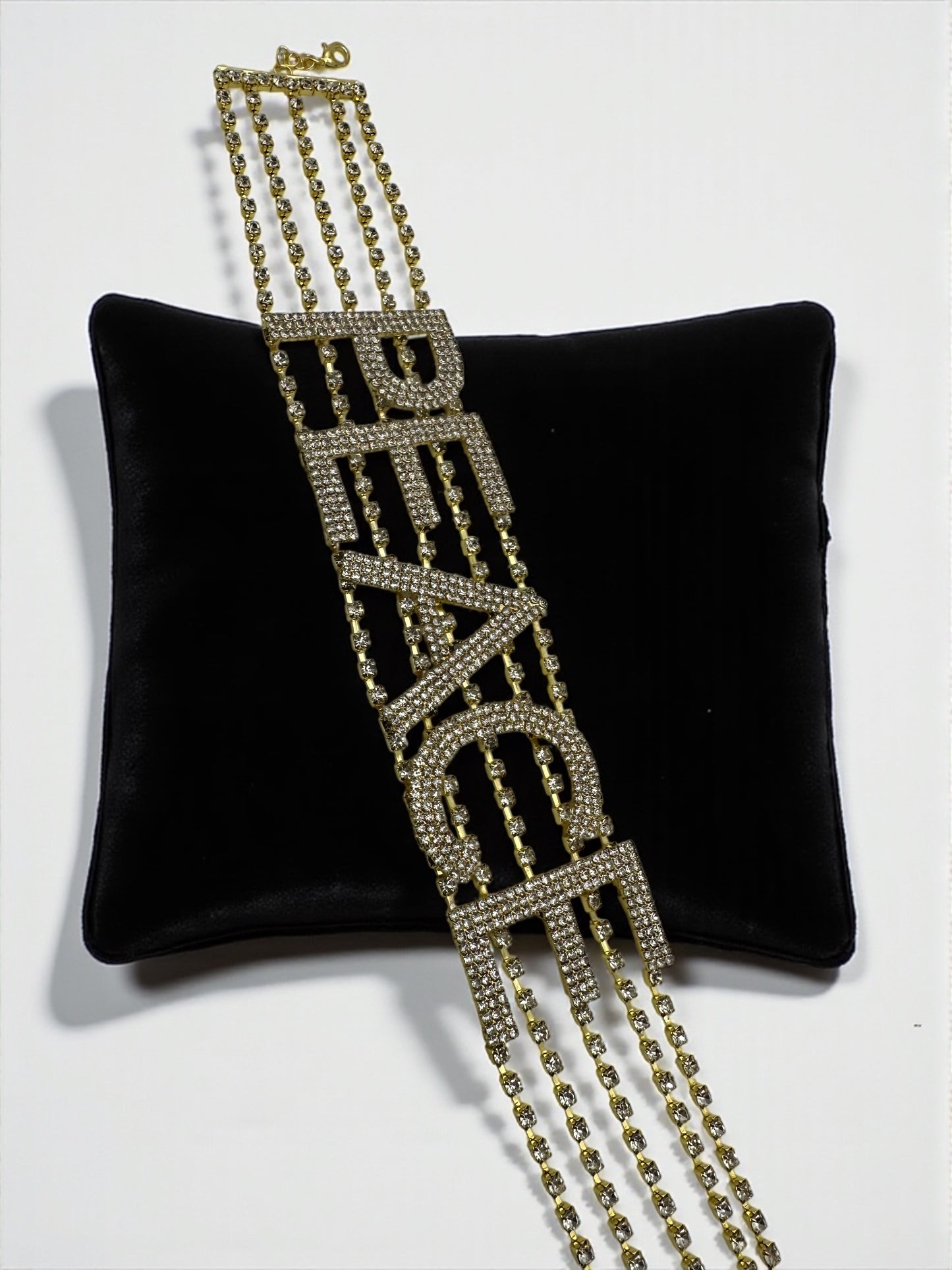 PEACE Rhinestone Statement Choker – Bold Luxury Crystal Neckpiece - Fatisha Boutique #